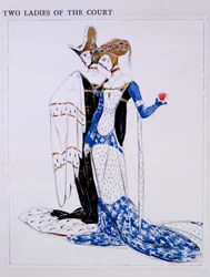 Kostümentwürfe für zwei Damen des Hofes, Charaktere aus 